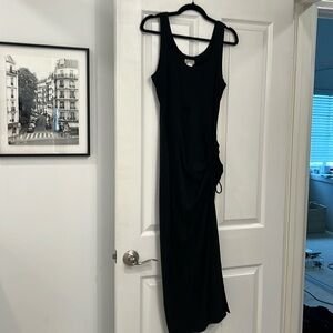 LSpace black ribbed midi cover up with slit, size medium!